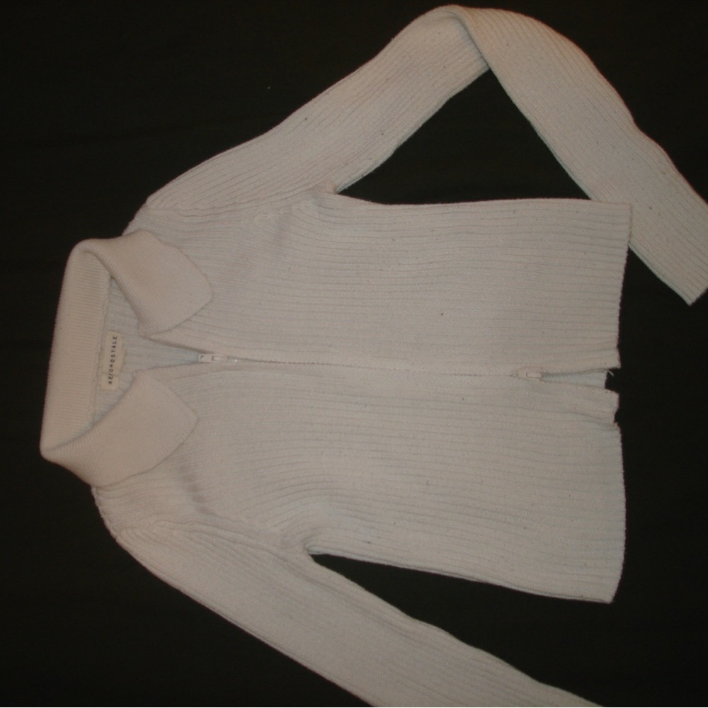 Aeropostale White Cardigan Sweater Classic Knit Design